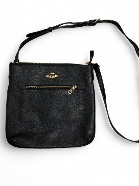 Coach Handbags - Coach Black Saffiano Leather Crossbody with Gold Hardware